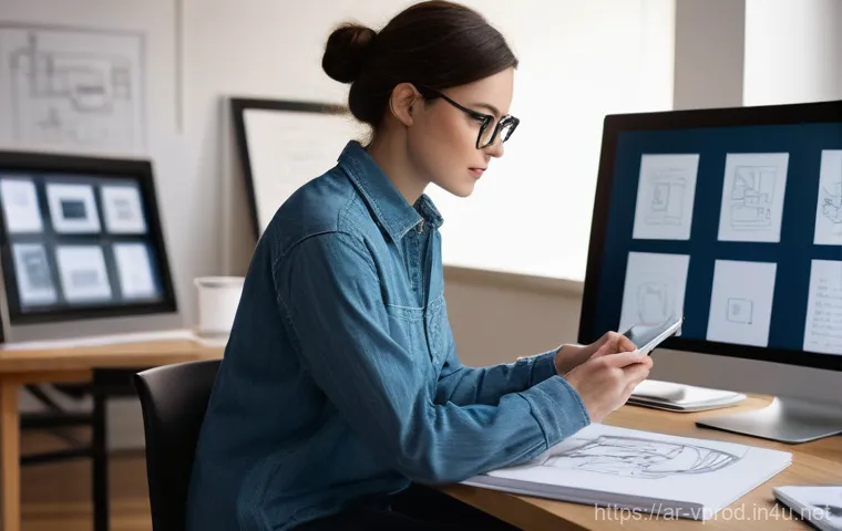 영상제작 직종별 업무 차이 - **Prompt 1: The Genesis of Story**
"A male screenwriter and a female storyboard artist are deepl...